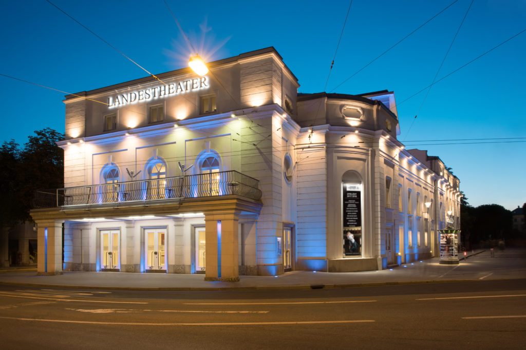 Exterior shot of the Salzburg State Theater