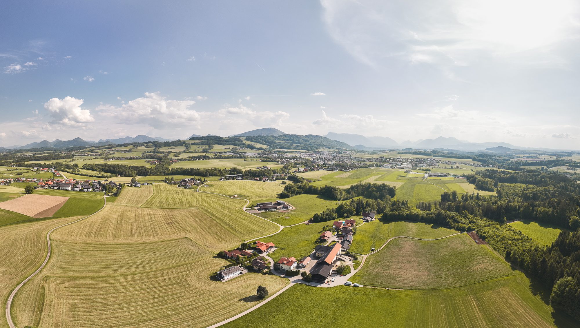 Drohnenaufnahme von Eugendorf