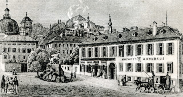 alte Ansicht von Mozarts Geburtshaus